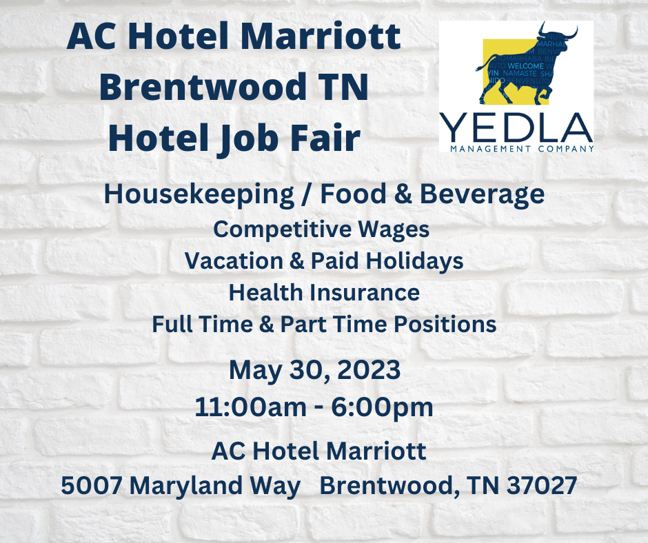 AC Hotel Marriott Job Fair May 30, 2023, 11am6pm (05/30/2023
