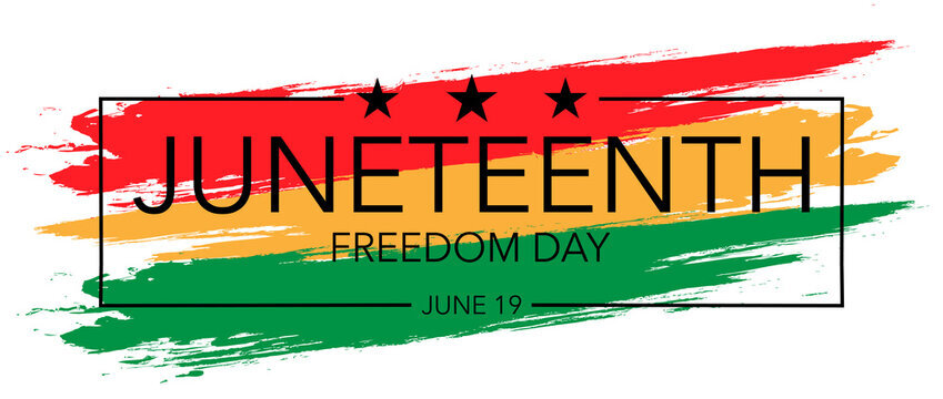 Juneteenth with red, yellow and green background