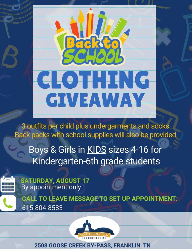 Clothing Giveaway Flyer