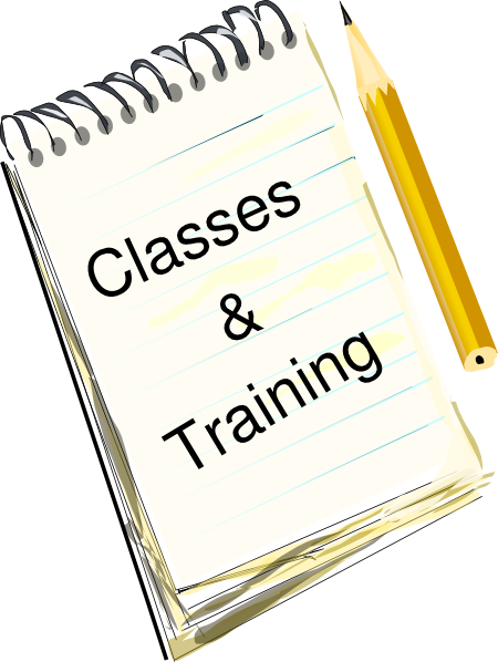 Classes & Training written on a notepad