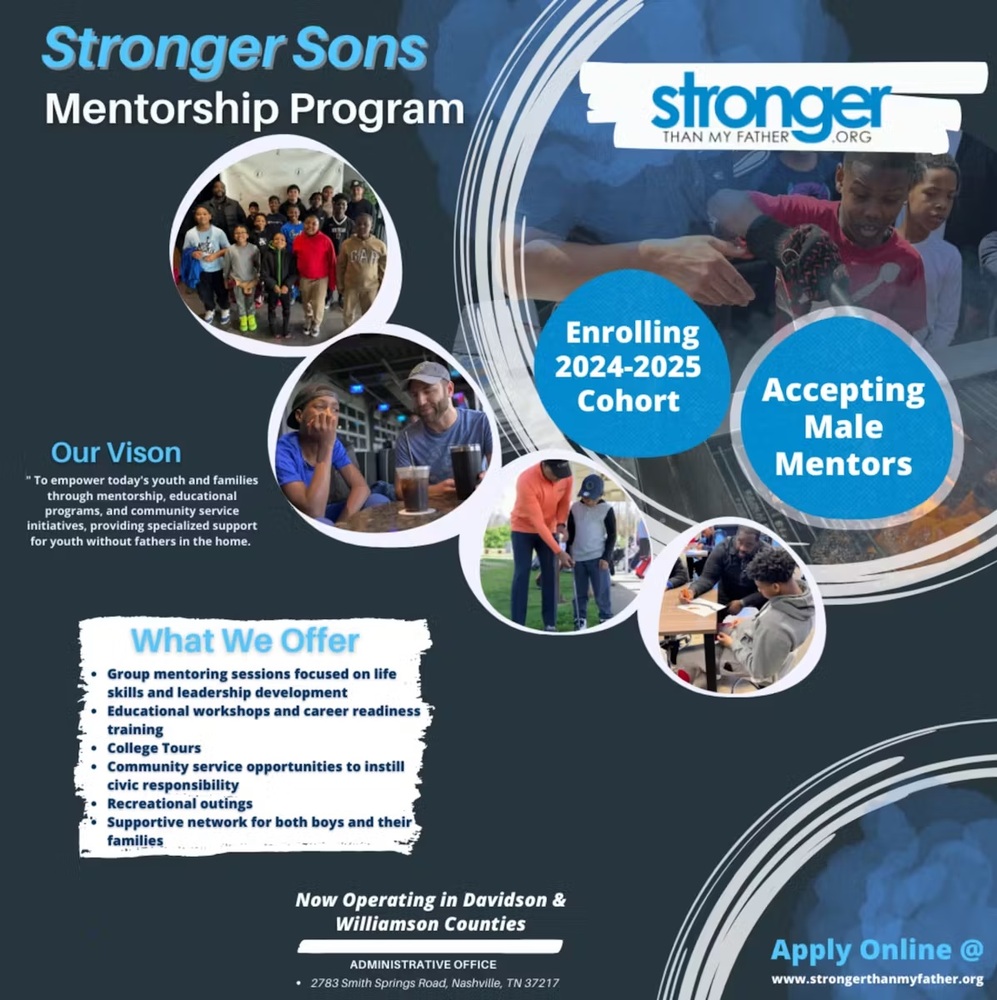 Stronger Sons Mentorship Program Flyer